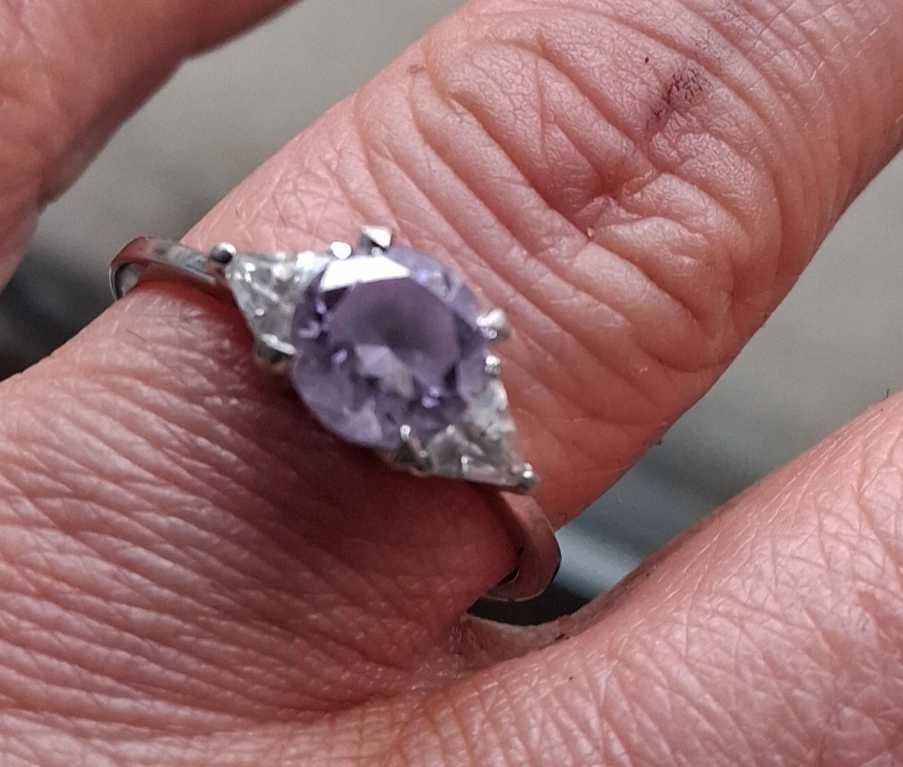 Sterling Silver Ring with Purple Stone - photo 2