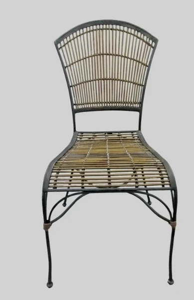 Wrought Iron and Rattan Patio Chair - photo 2