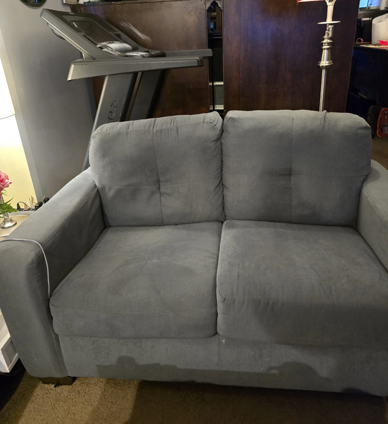 Grey loveseat and sofa - photo 3