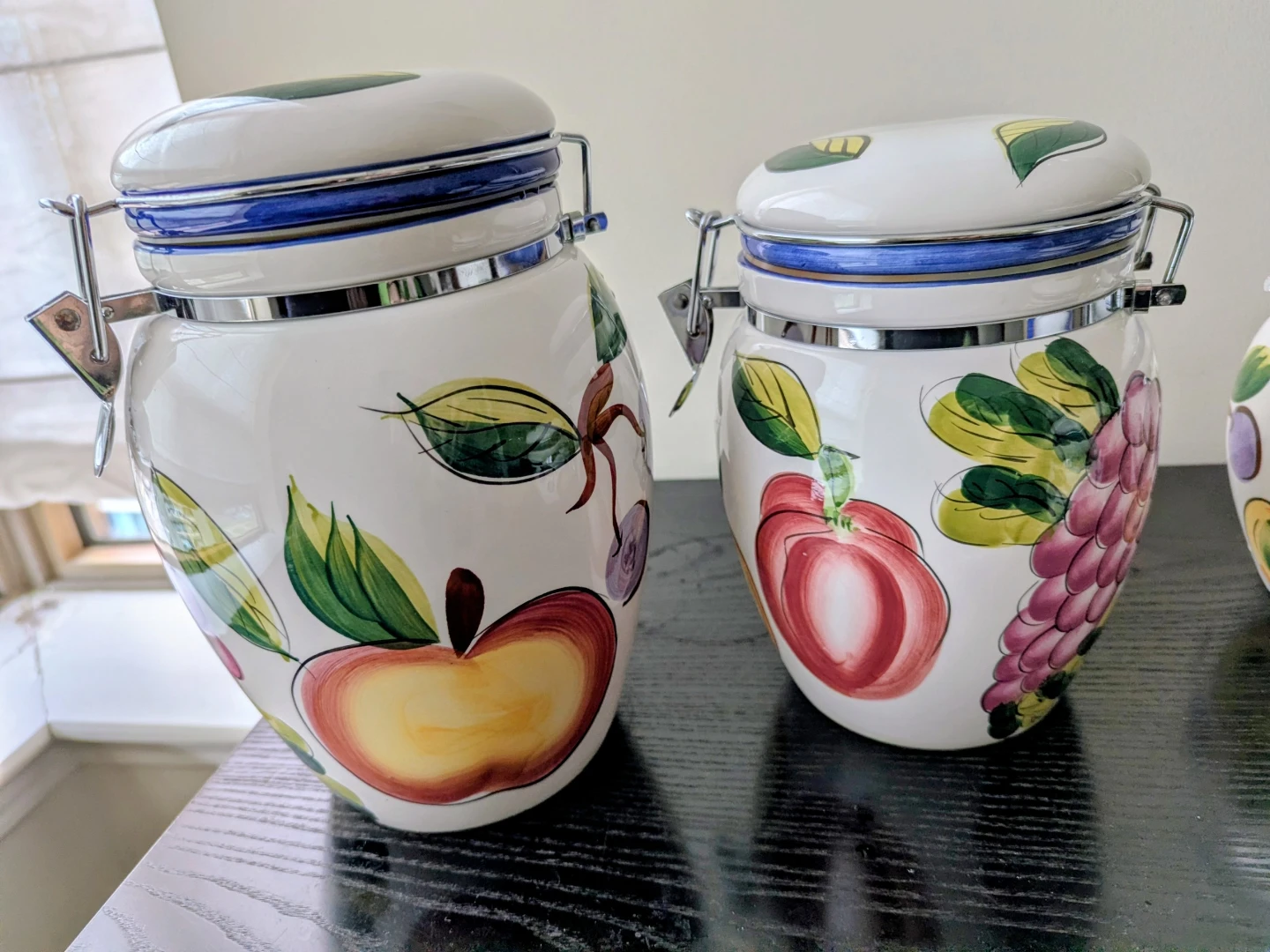 Tuscano Orchard Hand Painted Ceramic Canister Set - photo 3