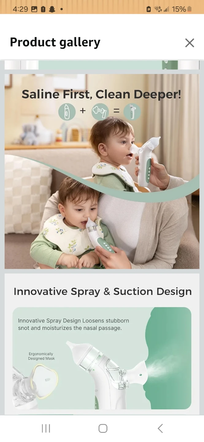 Momcozy 2-in-1 Electric Nasal Aspirator with Sprayer - photo 2