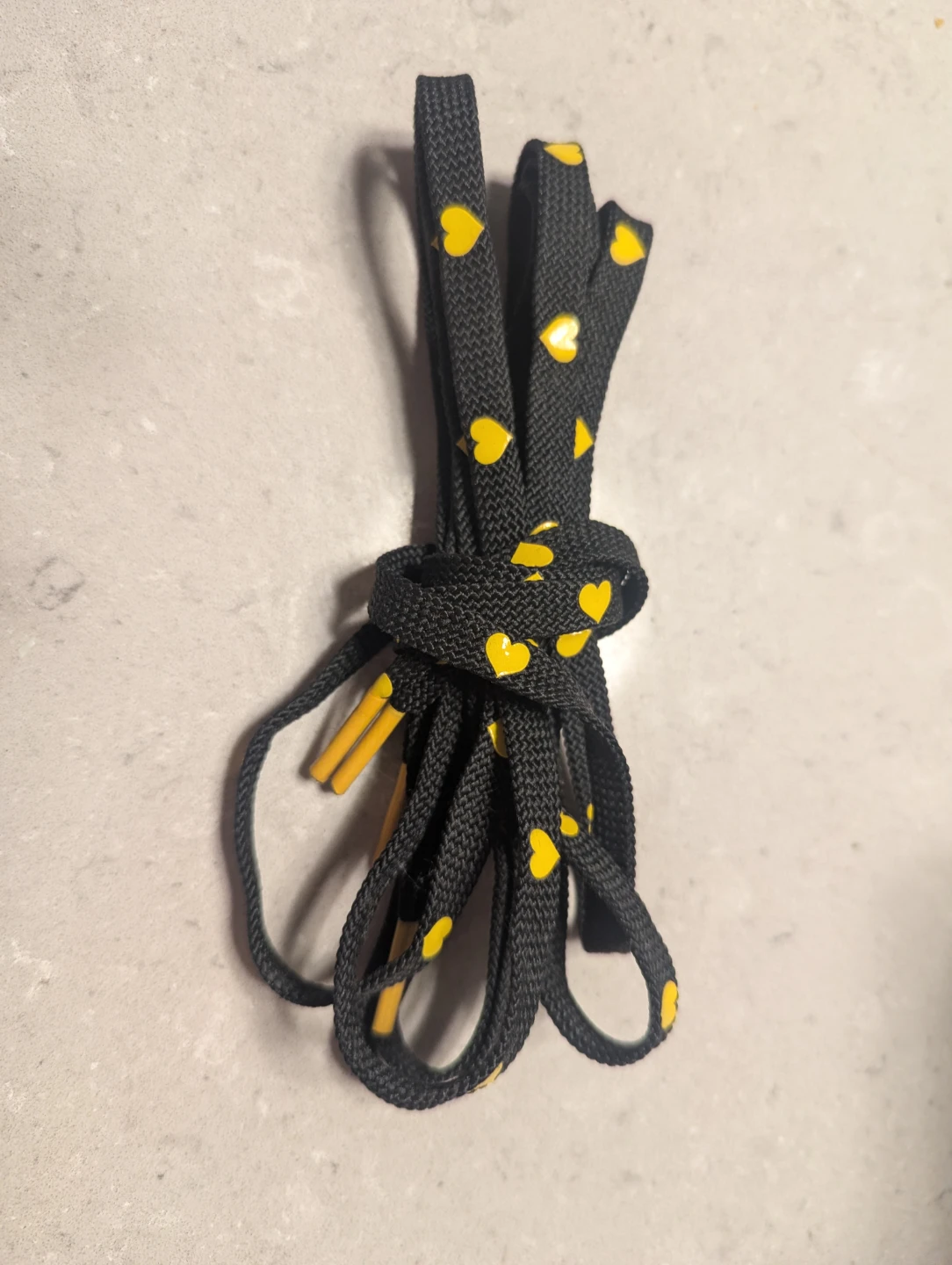 Yellow Heart Shoelaces