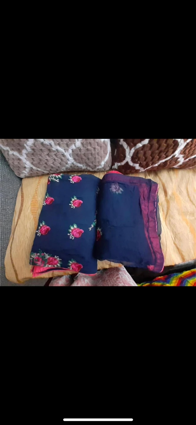 Women's Navy Floral Print Kurti with Dupatta and Pants - photo 4