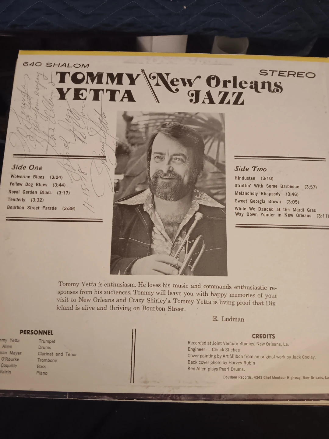 Tommy Yetta New Orleans Jazz LP Record - photo 2