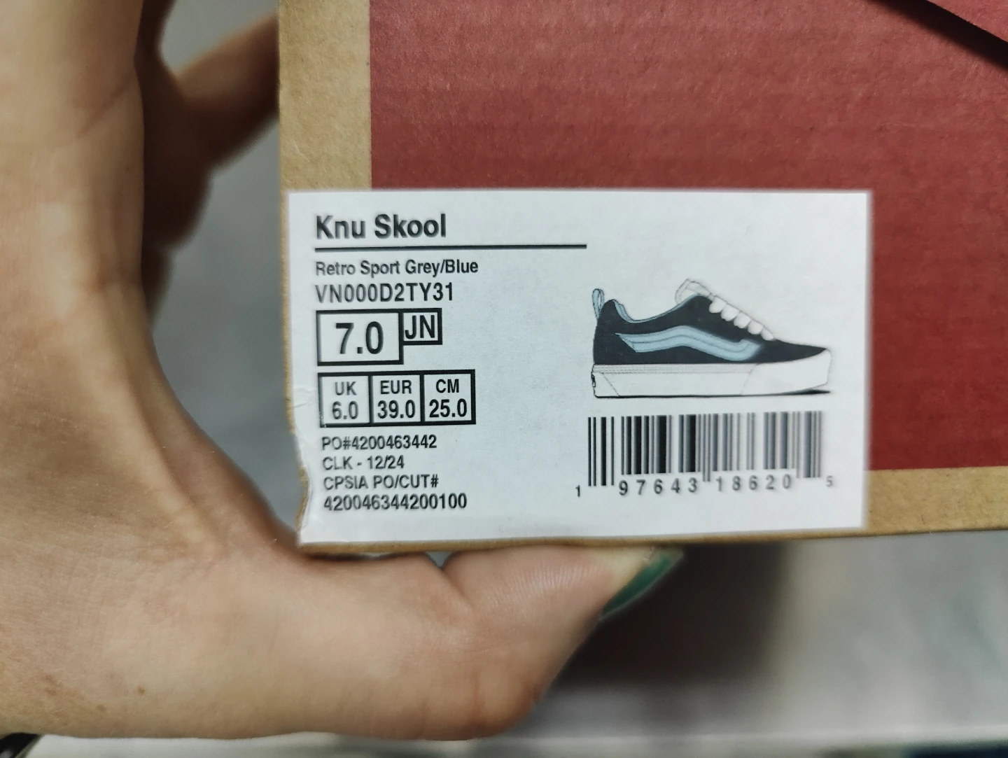 Vans Knu Skool Retro Sport Grey/Blue Shoes - Size 7 - photo 4