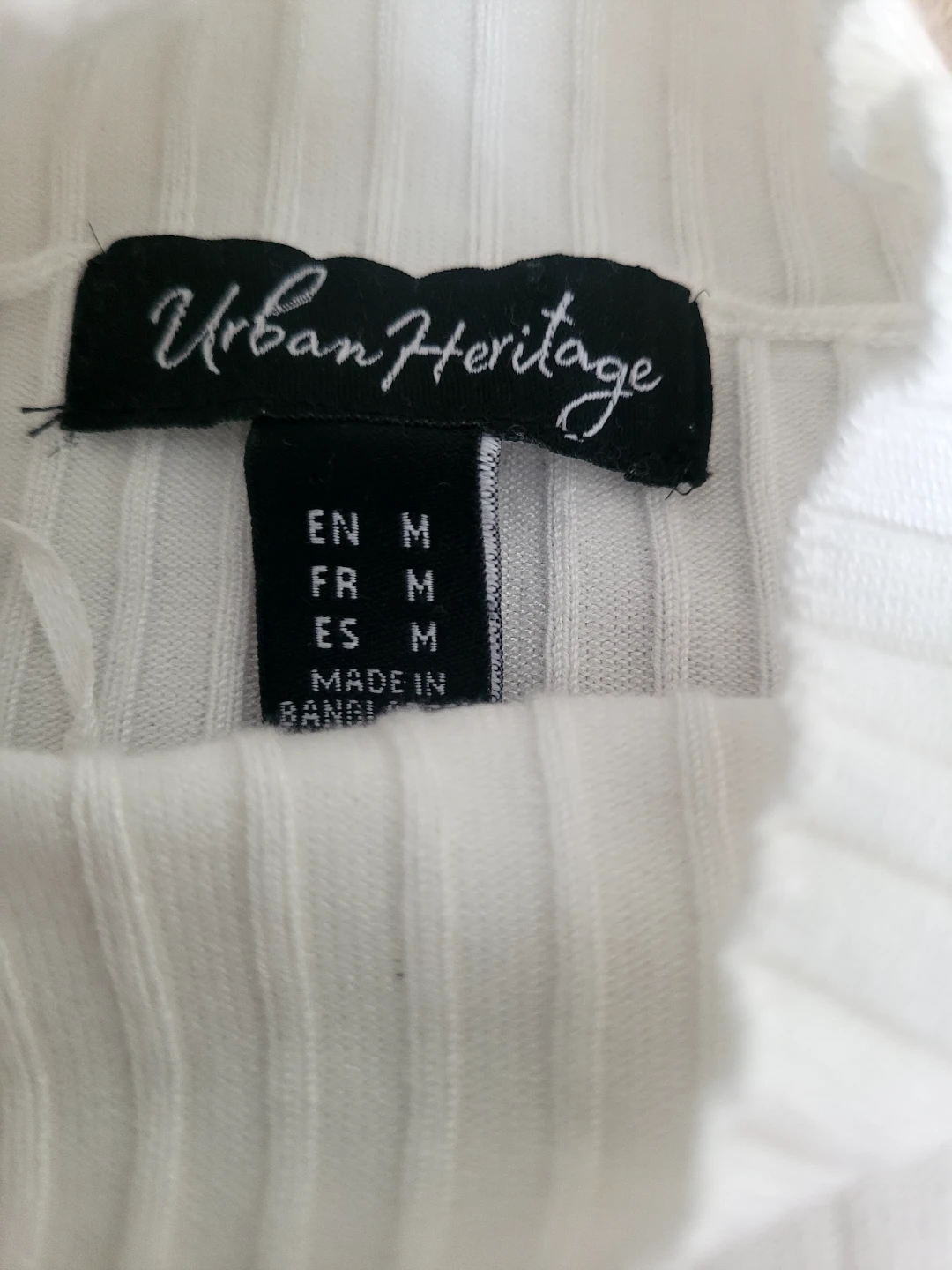 Urban Heritage White Ribbed Mock Neck Top - Medium🌱🥕 - photo 2