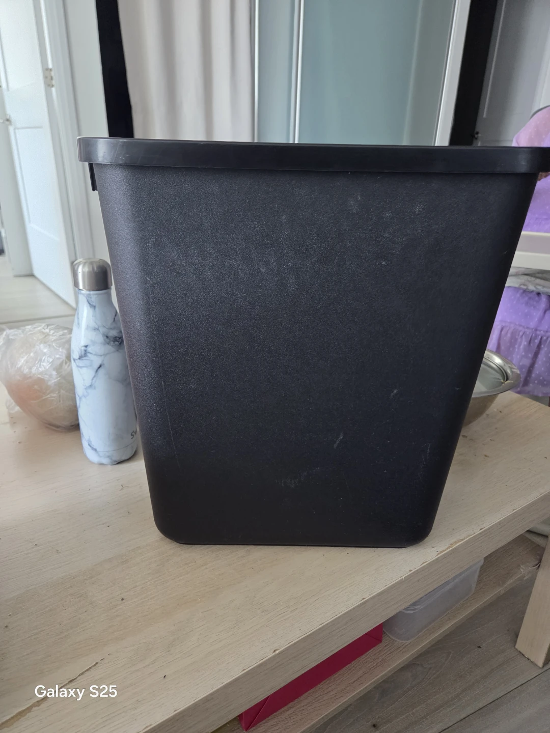 Black Plastic Waste Bin - photo 3