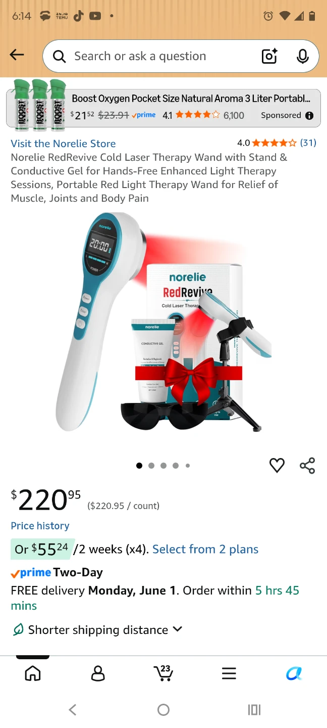 Norelie RedRevive Cold Laser Therapy Wand Set - photo 3