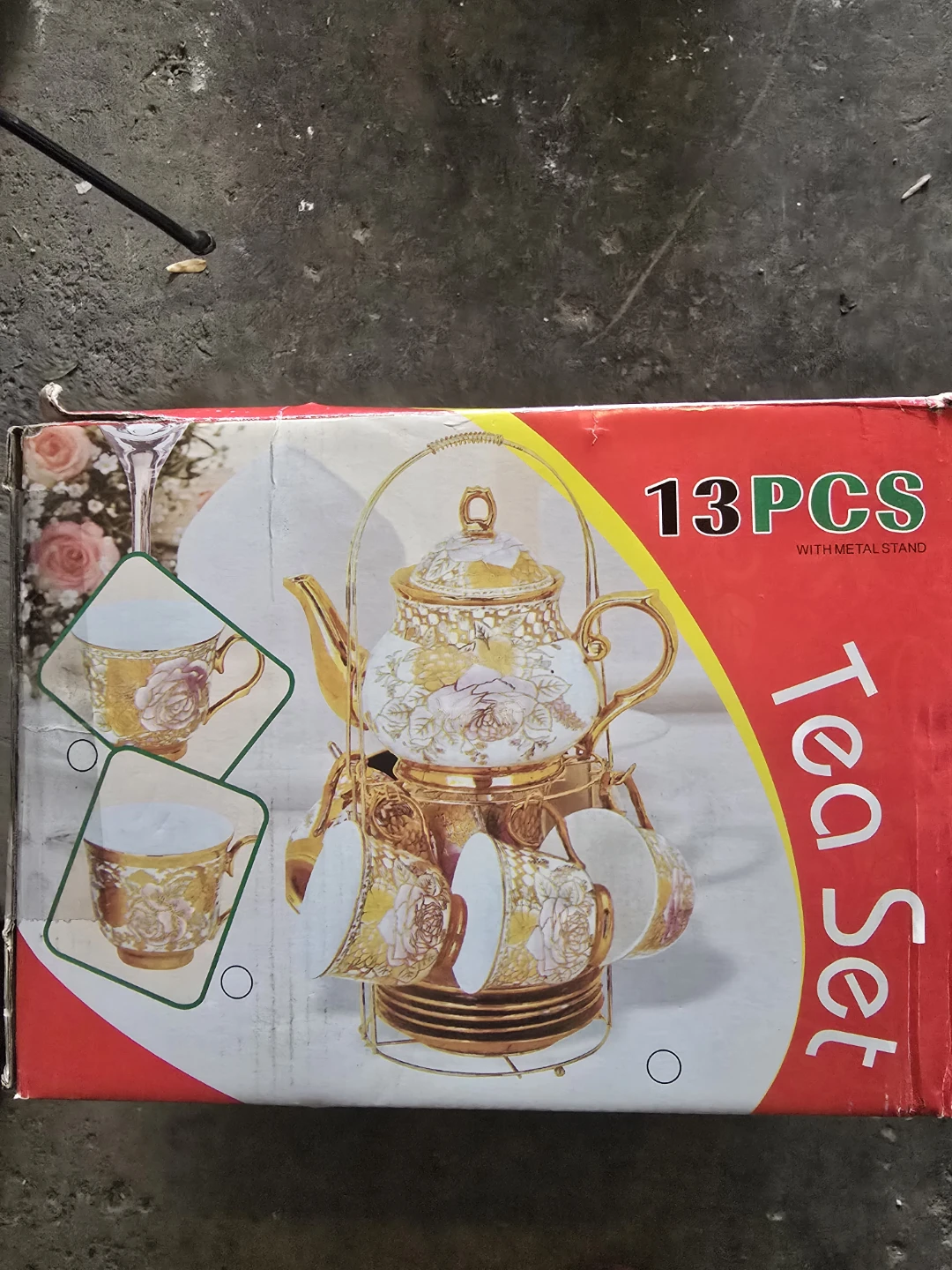 13 Piece Tea Set with Metal Stand - photo 2