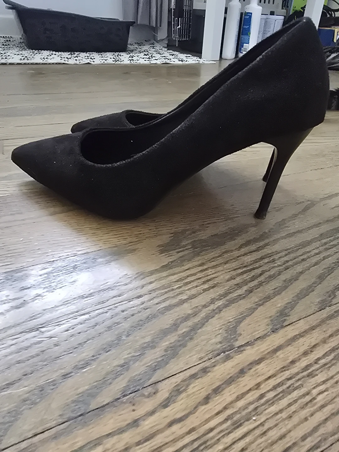 Black Suede Pointed Toe High Heels - photo 2