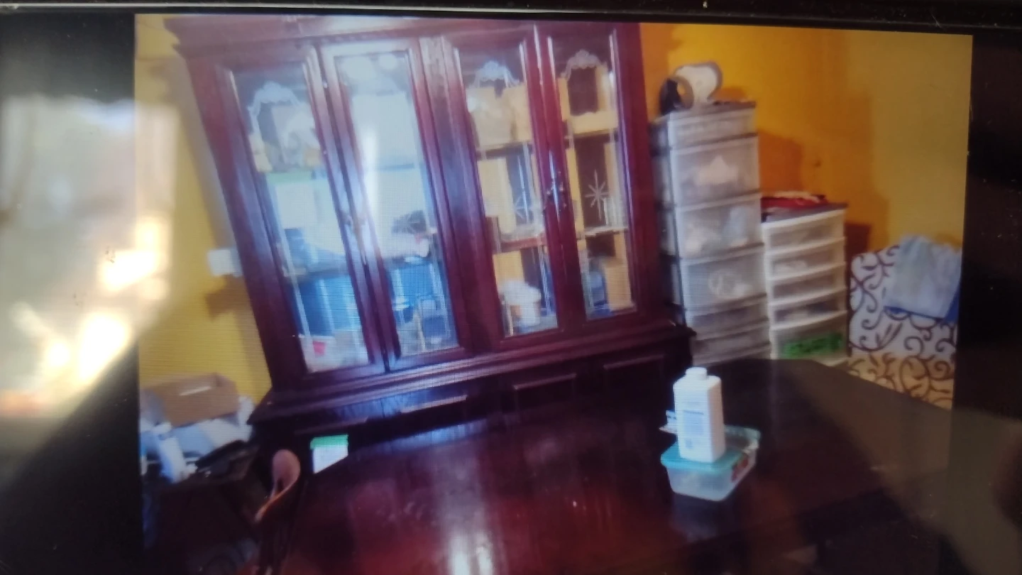 Dark Wood Display Cabinet with Glass Doors - photo 3