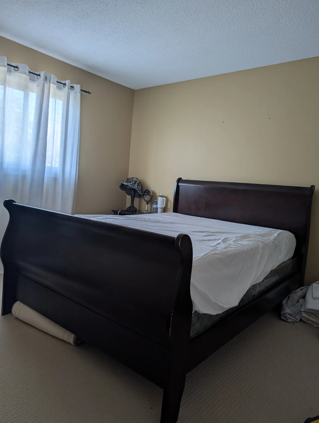Dark Brown Sleigh Bed Frame -Queen size - photo 2
