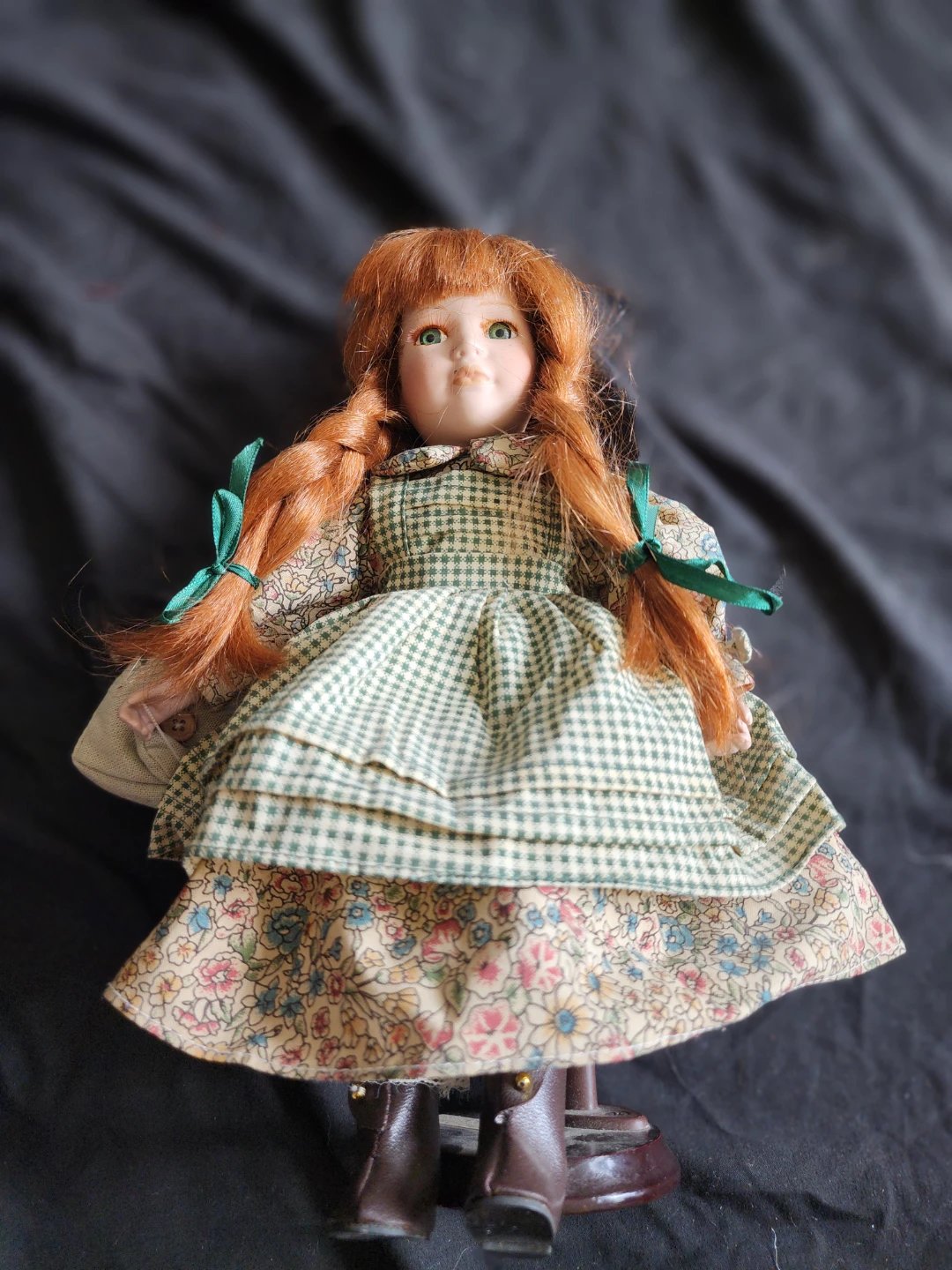 Porcelain Doll with Red Braids