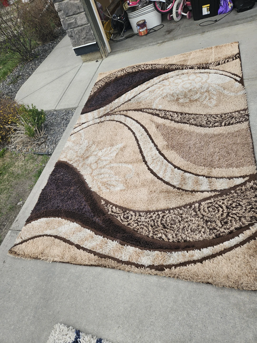 Shag Area Rug - Brown Swirls - photo 4