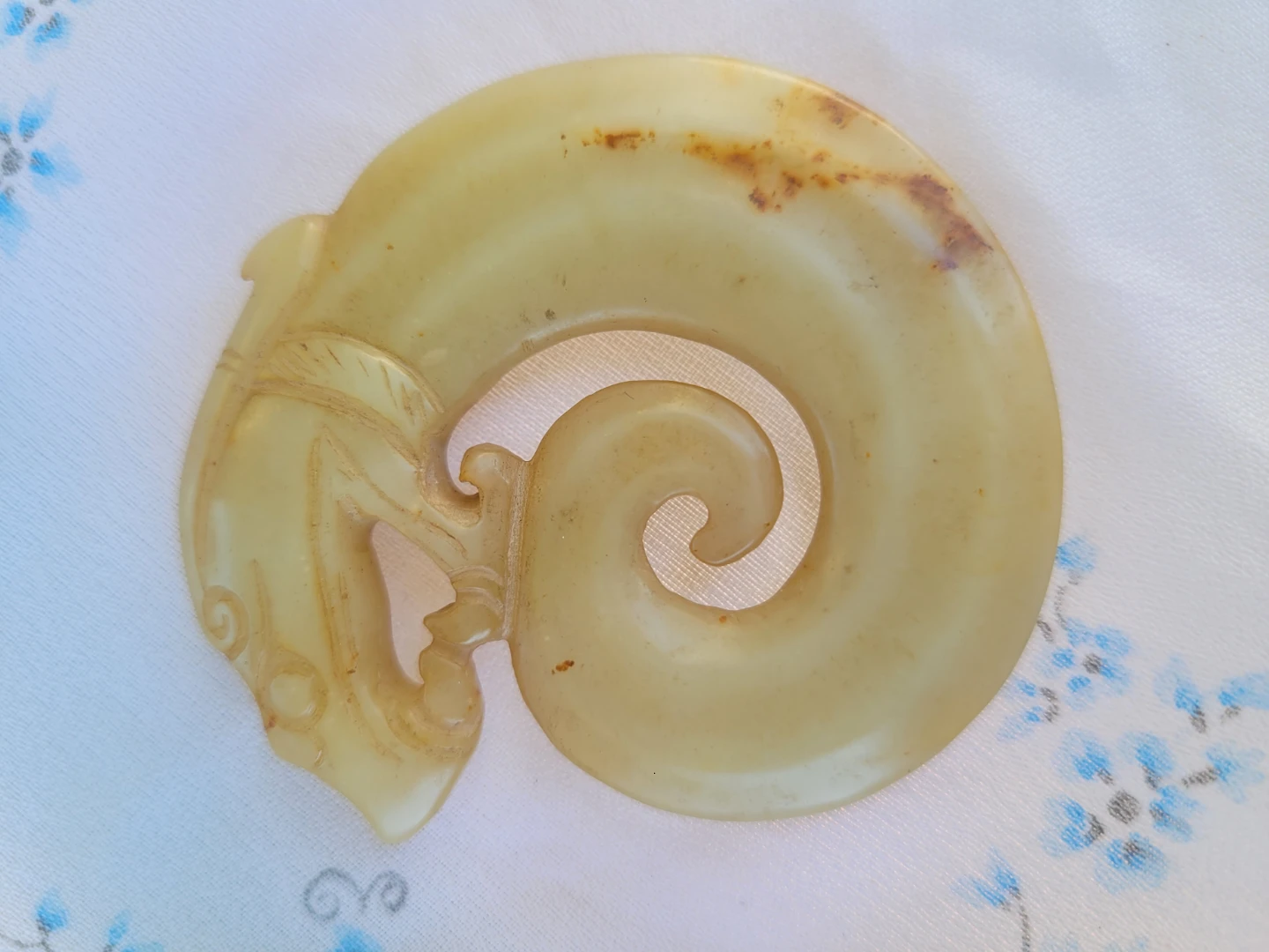 Jade Pendant - Dragon Spiral Carving
