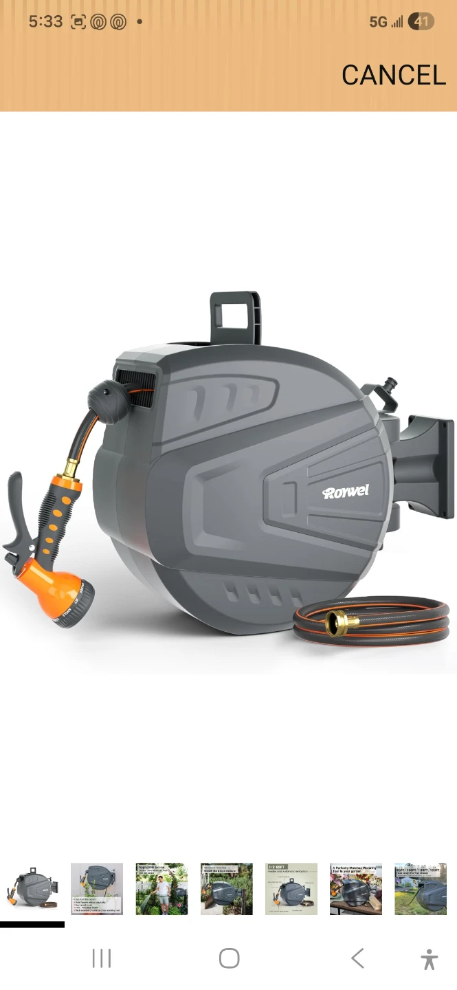 Ronwei 65FT Retractable Garden Hose Reel