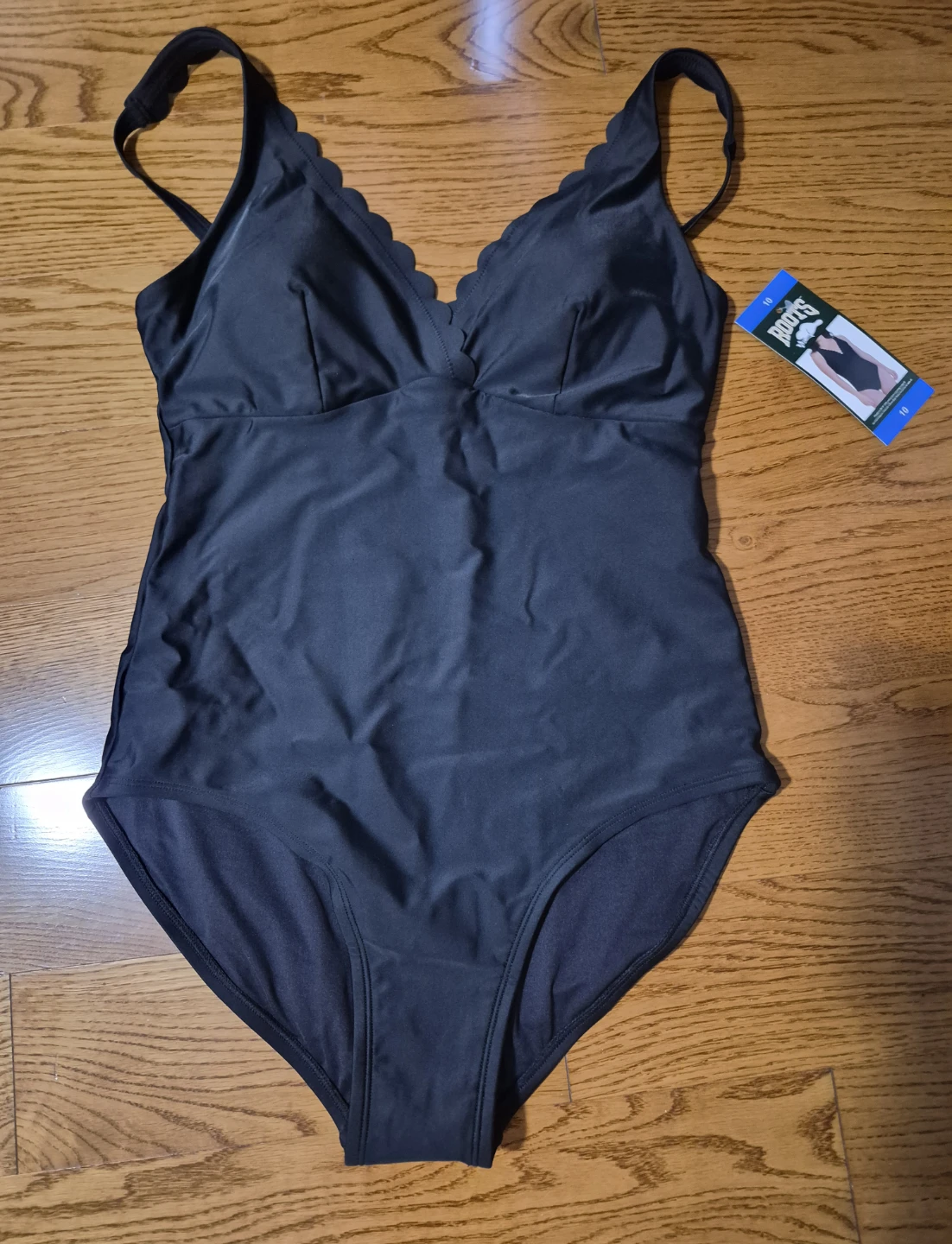 Roots Women's One-Piece Swimsuit Size 10 Blue Leaf Print - photo 5