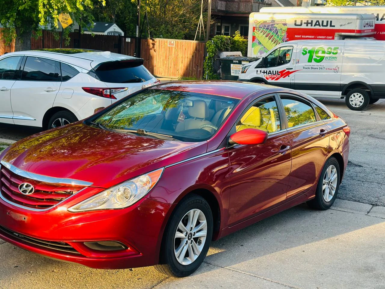 Red Hyundai Sonata Sedan