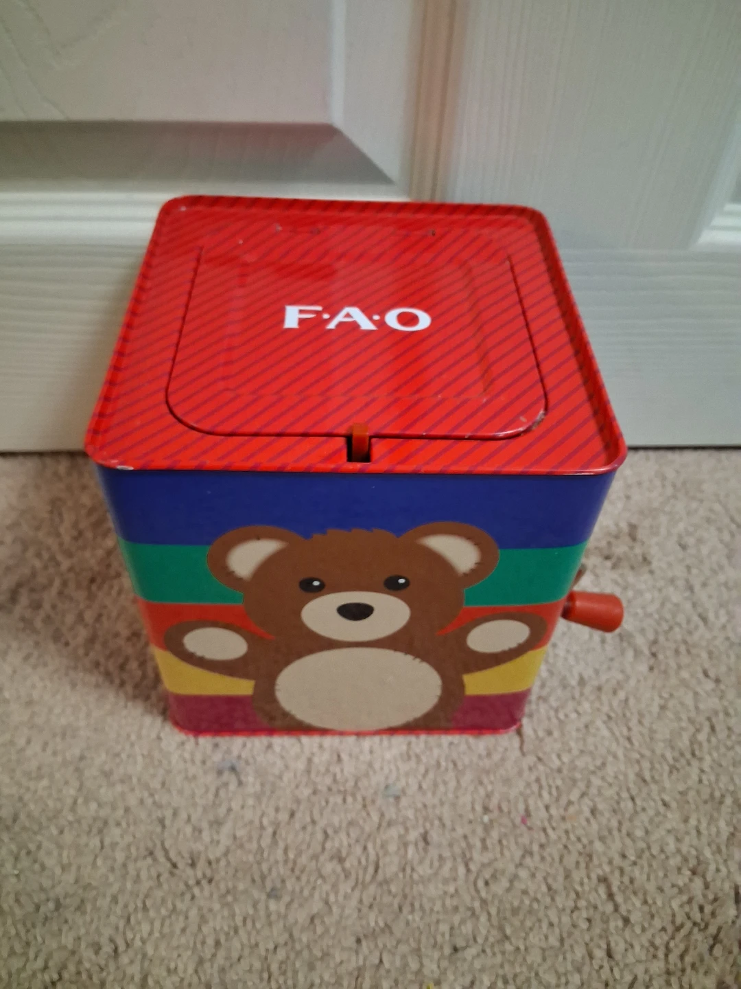 FAO Schwarz Jack-in-the-Box Teddy Bear Toy