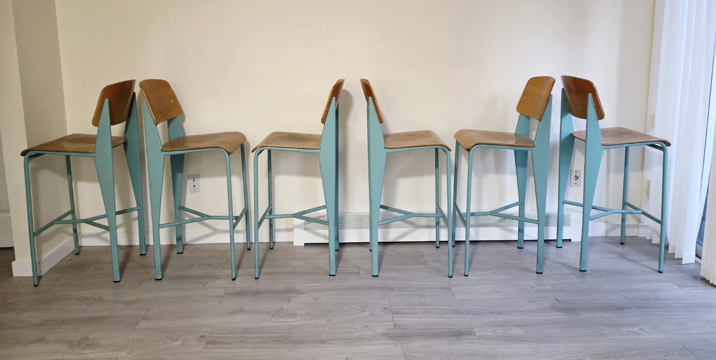 MCM Jean Prouvé "Standard" Style Full Height Barstools - photo 5