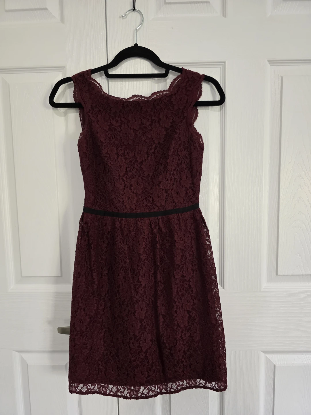 LOFT Petite Burgundy Lace Dress
