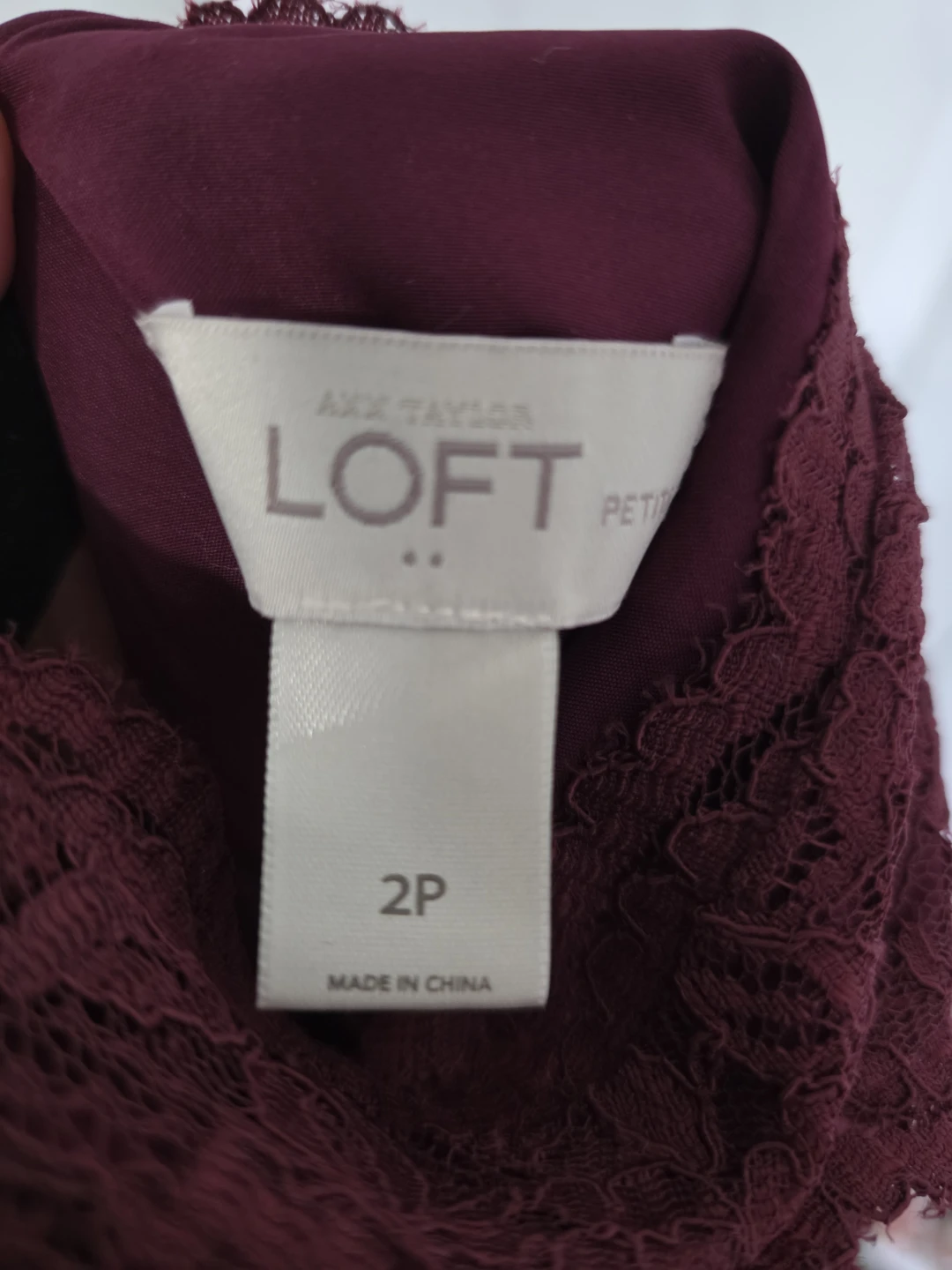 LOFT Petite Burgundy Lace Dress - photo 3