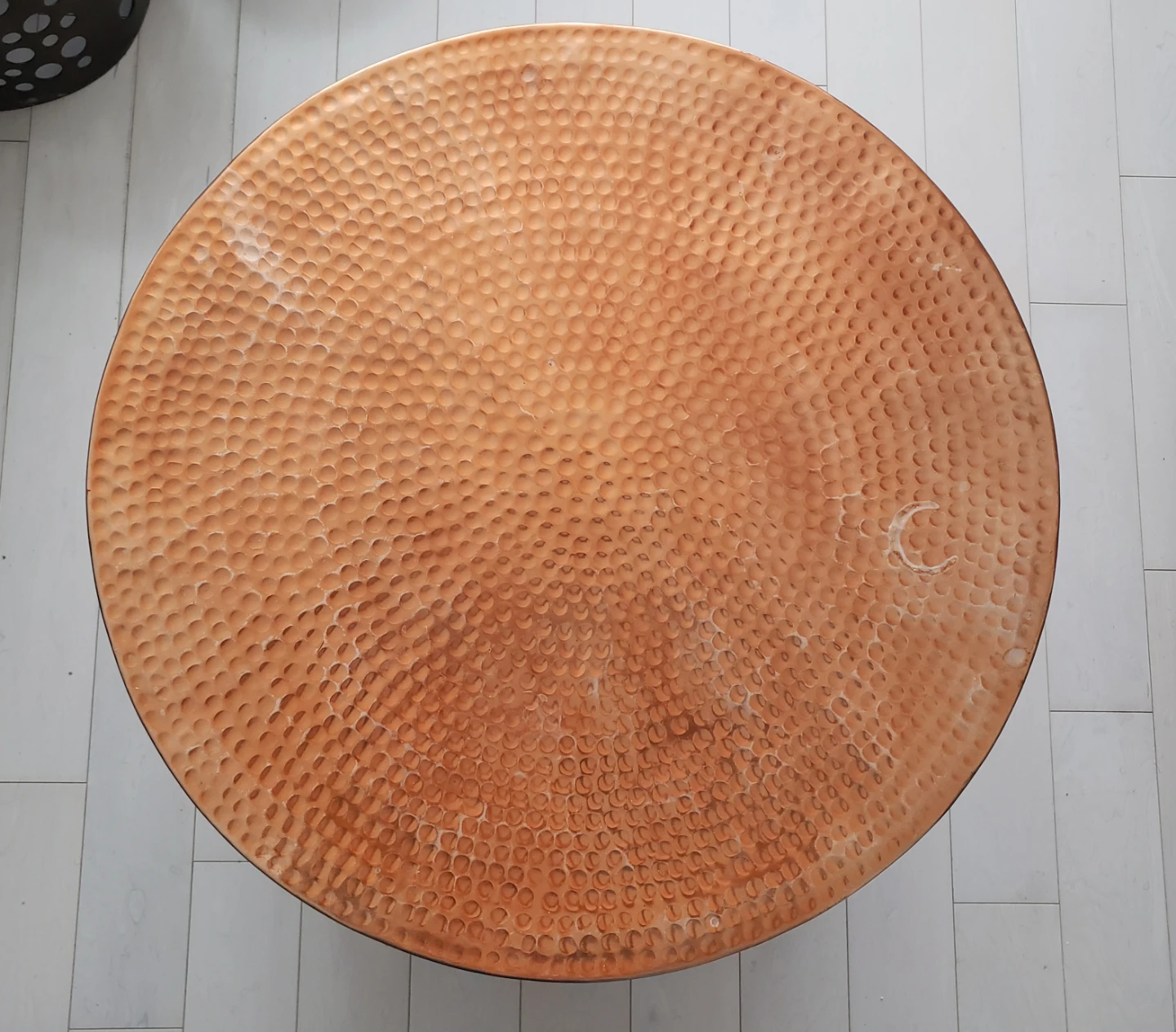 Hammered Copper Round Coffee Table - photo 2