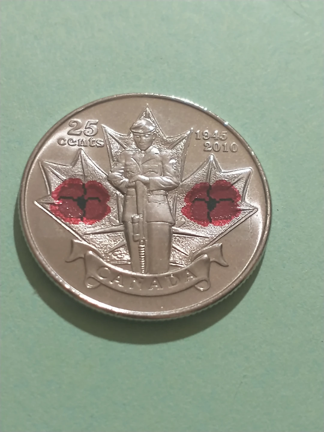 Beautiful 2010 Canada uncirculated colorized quarter KM #1028