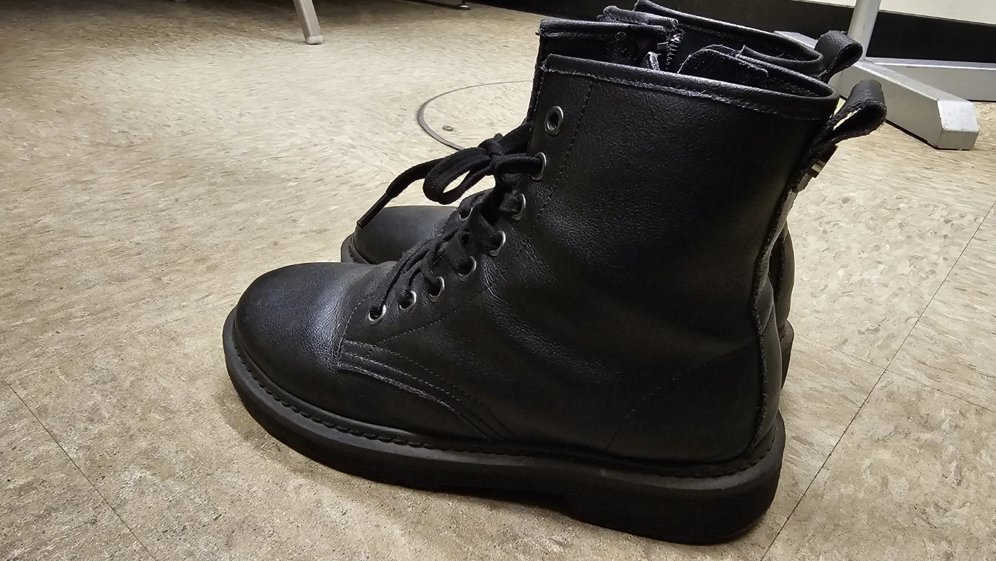 Steve Madden Black Leather Combat Boots - photo 2