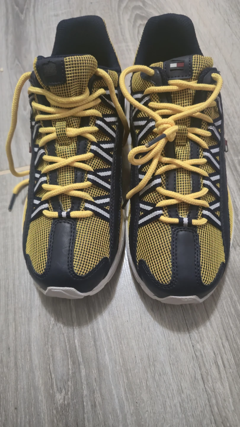 Tommy Hilfiger Men's Yellow and Navy Running Shoes Size 8M