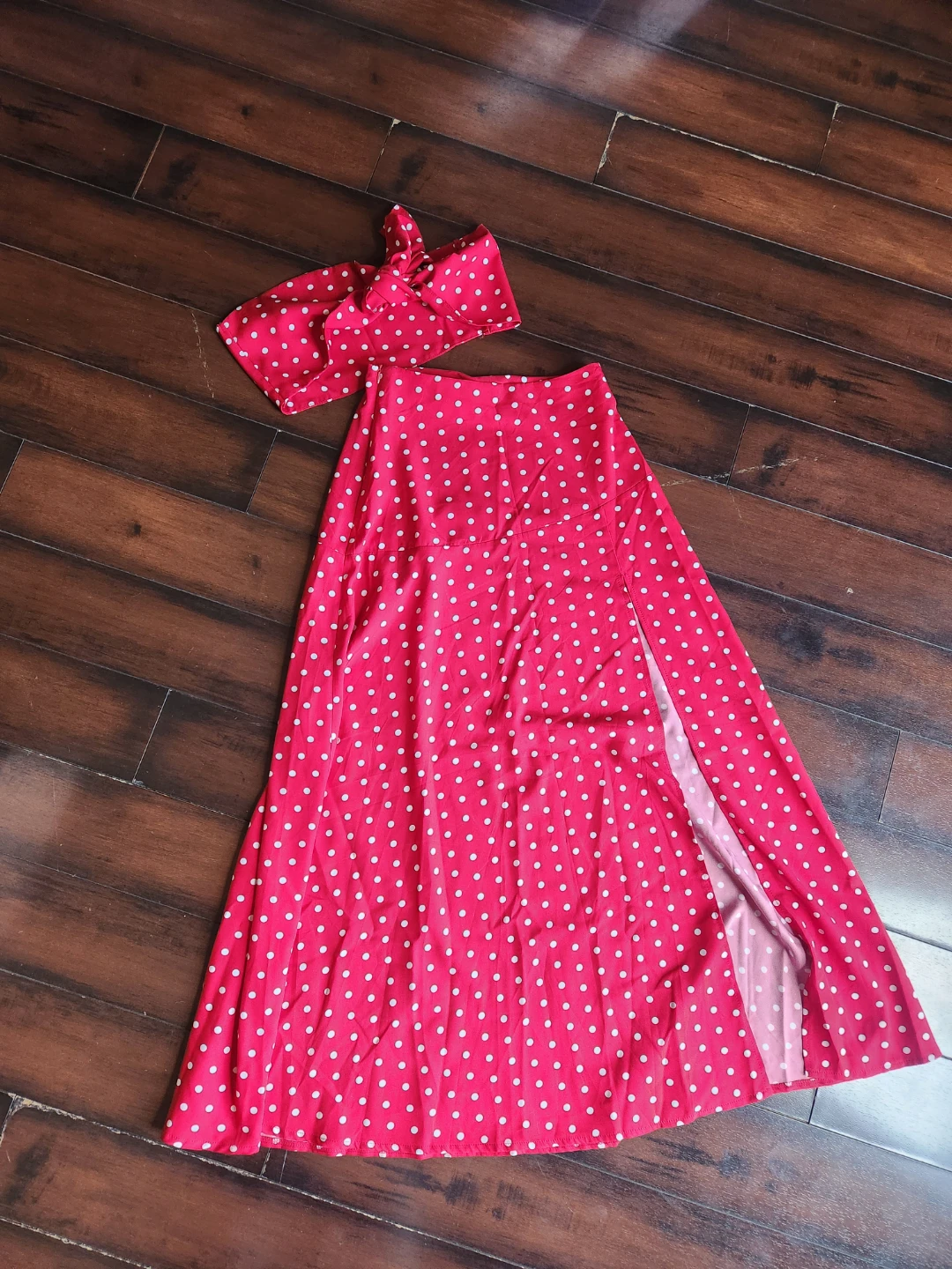 Red Polka Dot Skirt and Headband Set