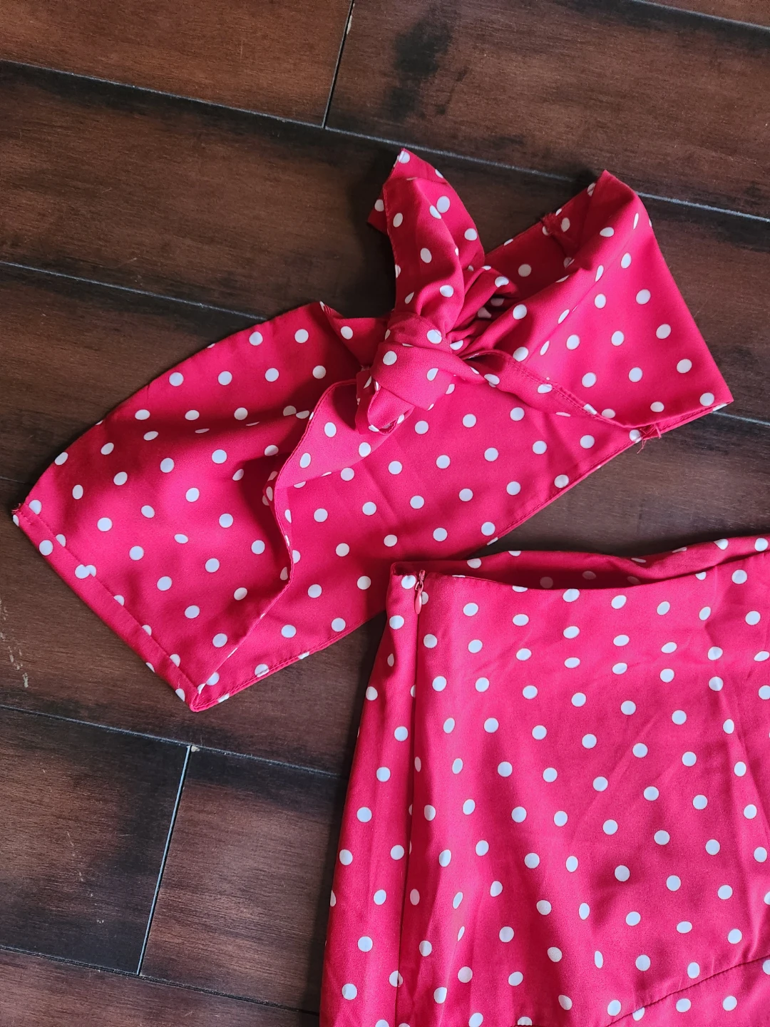 Red Polka Dot Skirt and Headband Set - photo 2