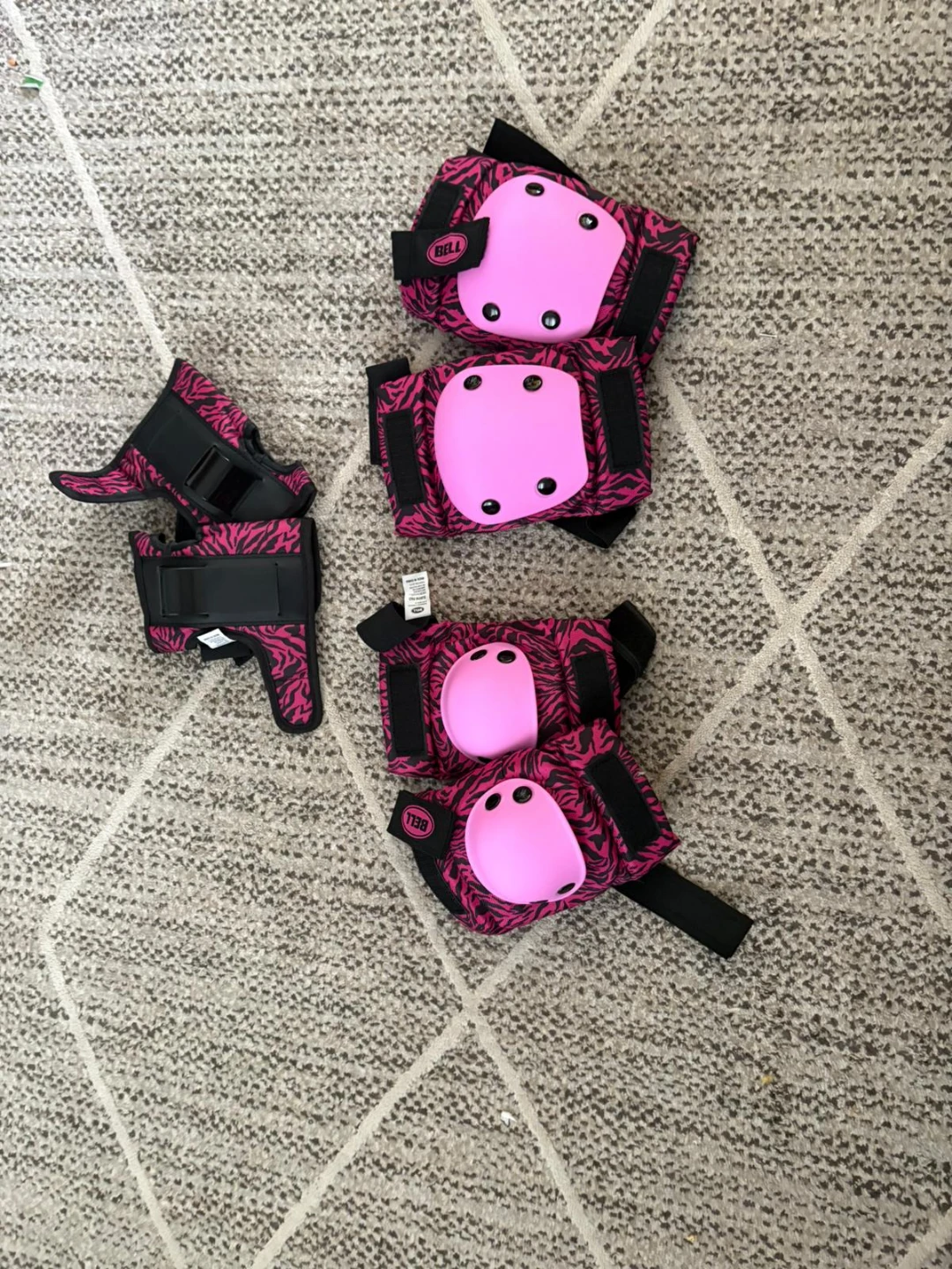 Bell Kids Protective Gear Set - Pink Zebra
