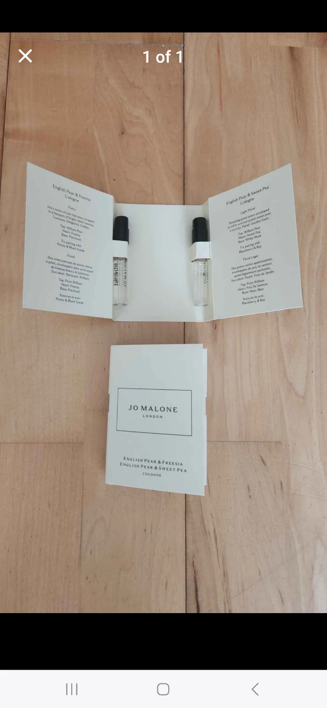Jo Malone English Pear&Freesia, Sweet Pea Perfume Samples
