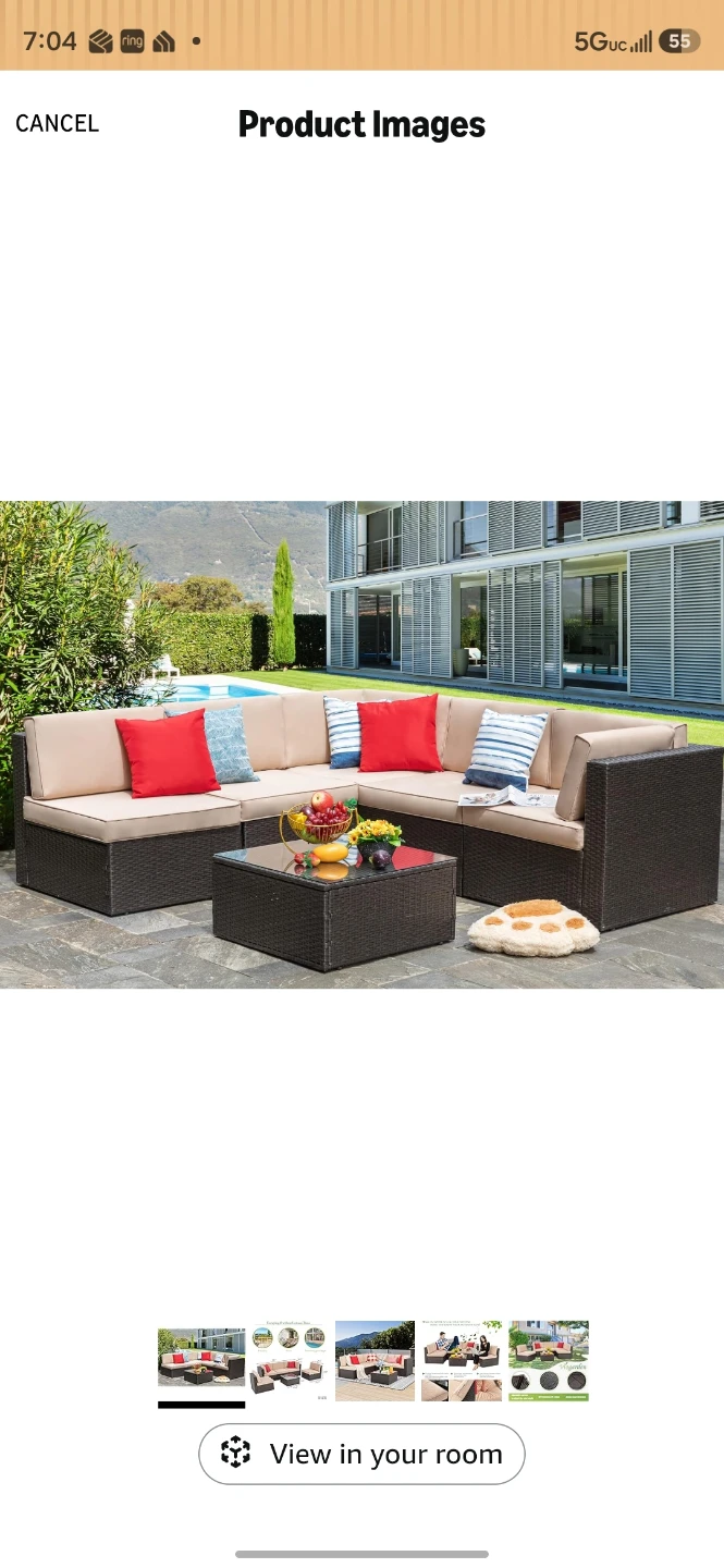 Vongrasig 6 Piece Patio Furniture Set
