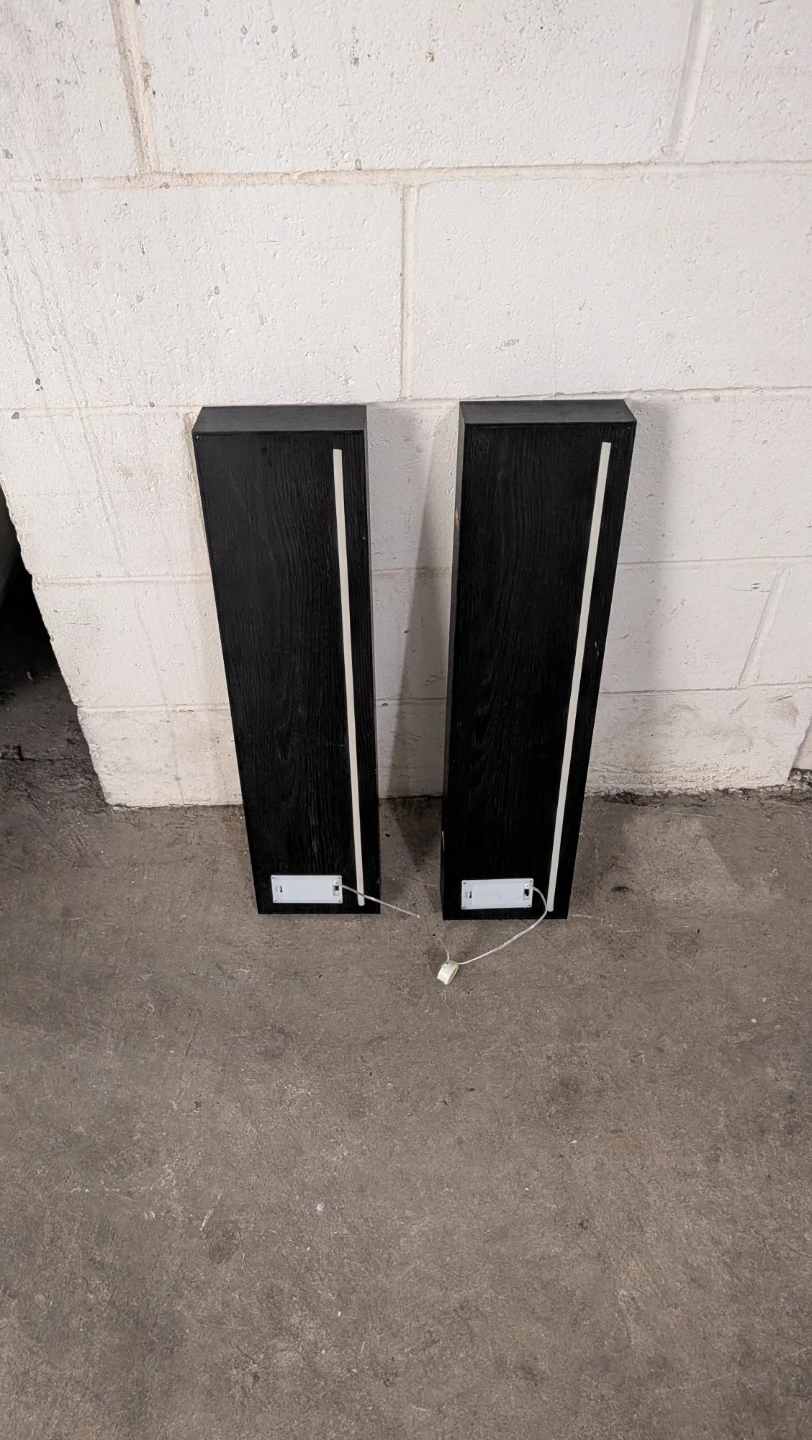 Two Black Wall Sconces with LED Lights