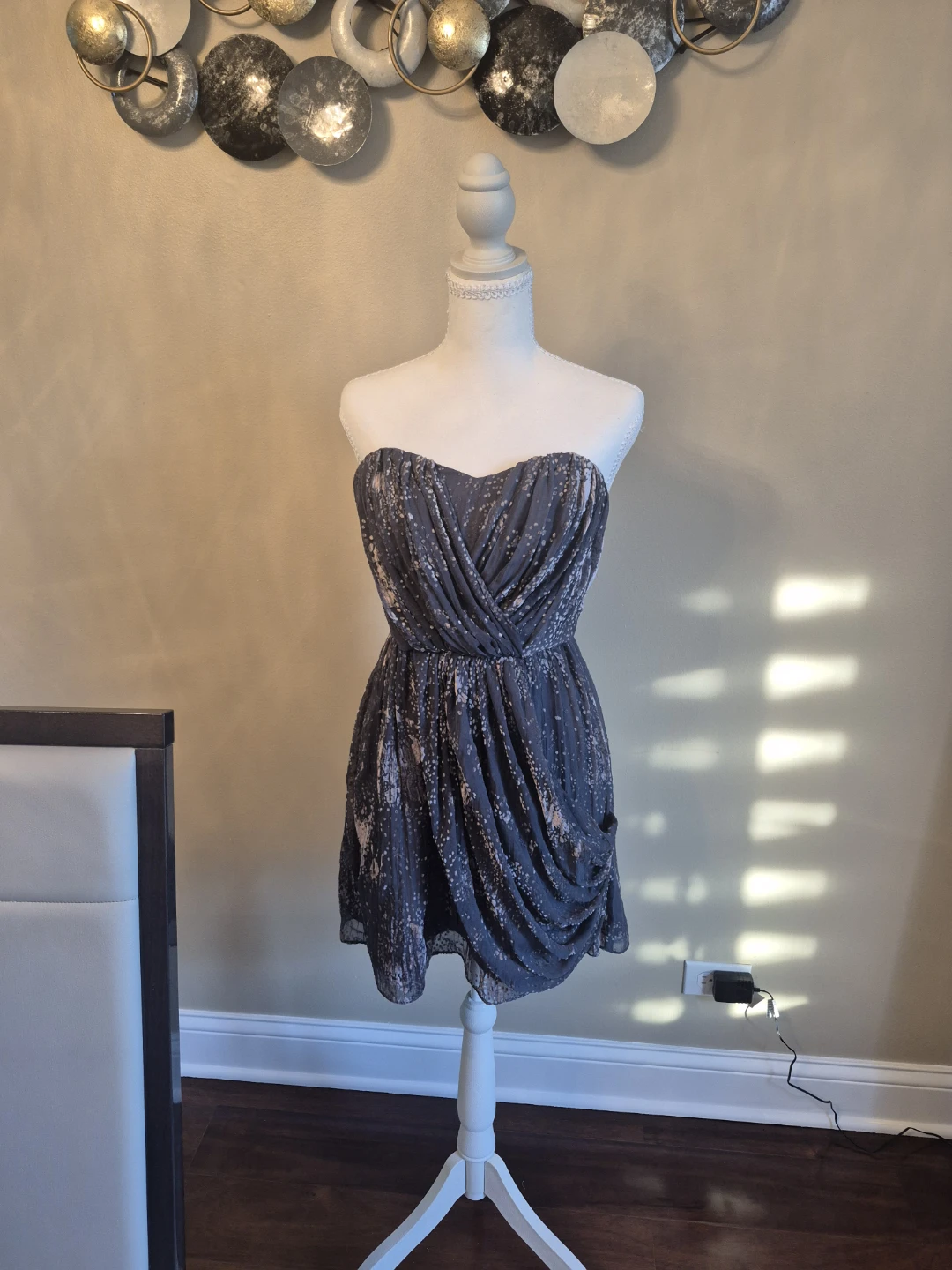 BCBG Generation Grey Ruched Strapless Dress - photo 3