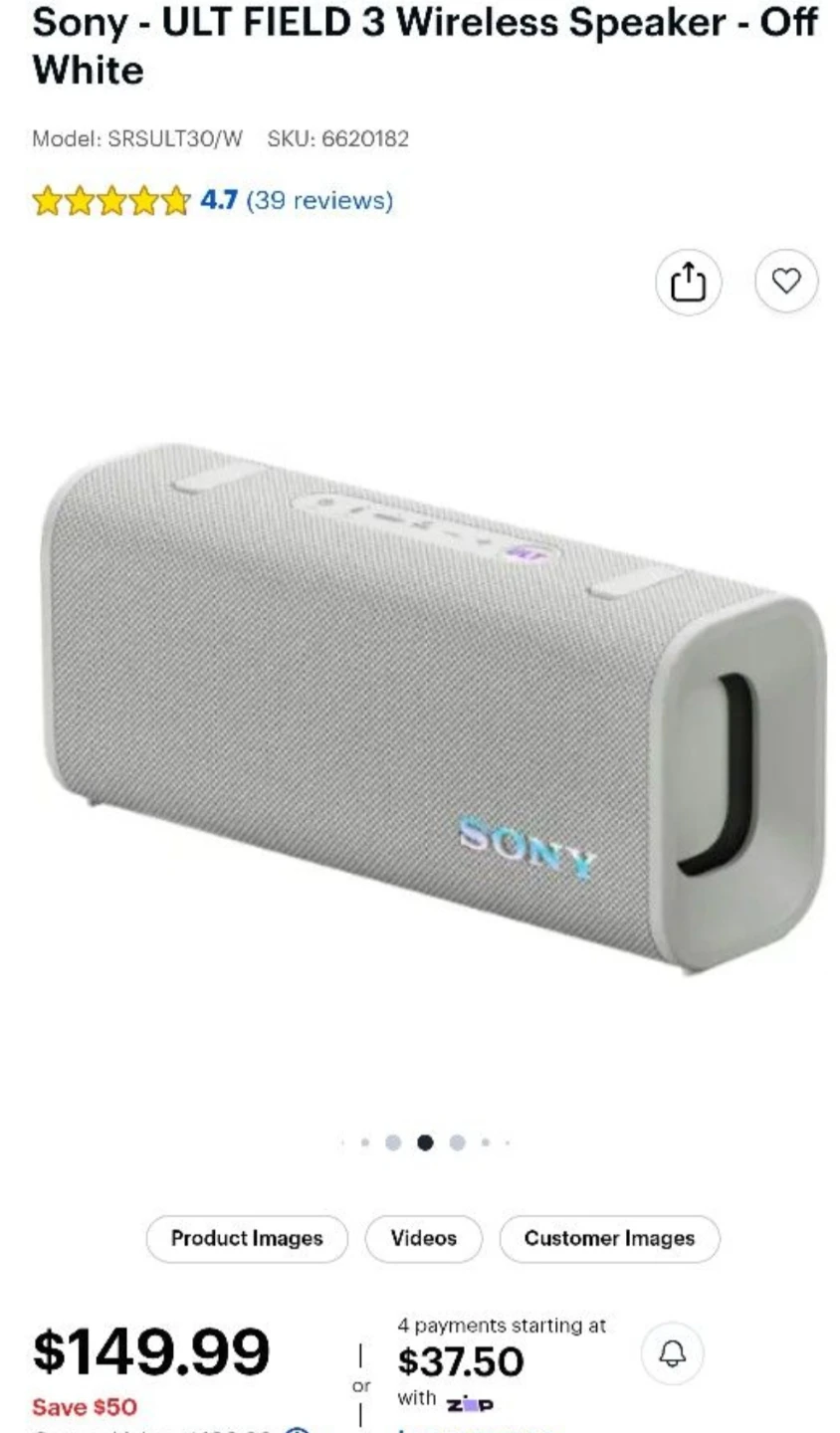 Sony ULT Field 3 Wireless Speaker - Off White - photo 4