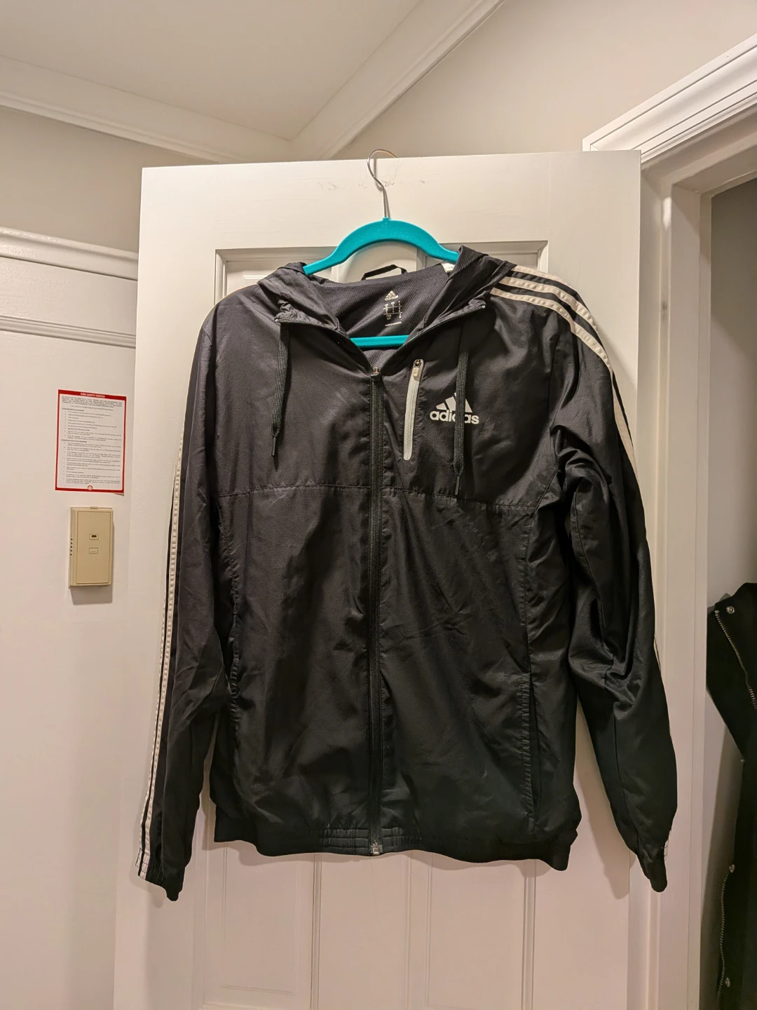 Adidas Black Hooded Jacket Size S