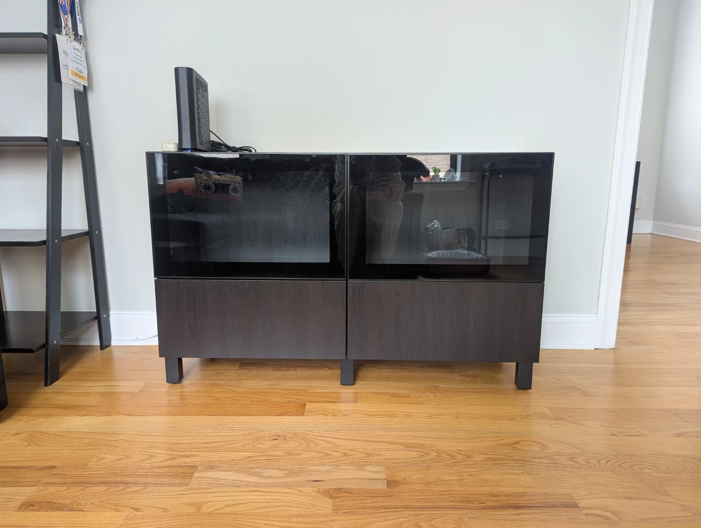 Dark Wood and Glass Display Cabinet
