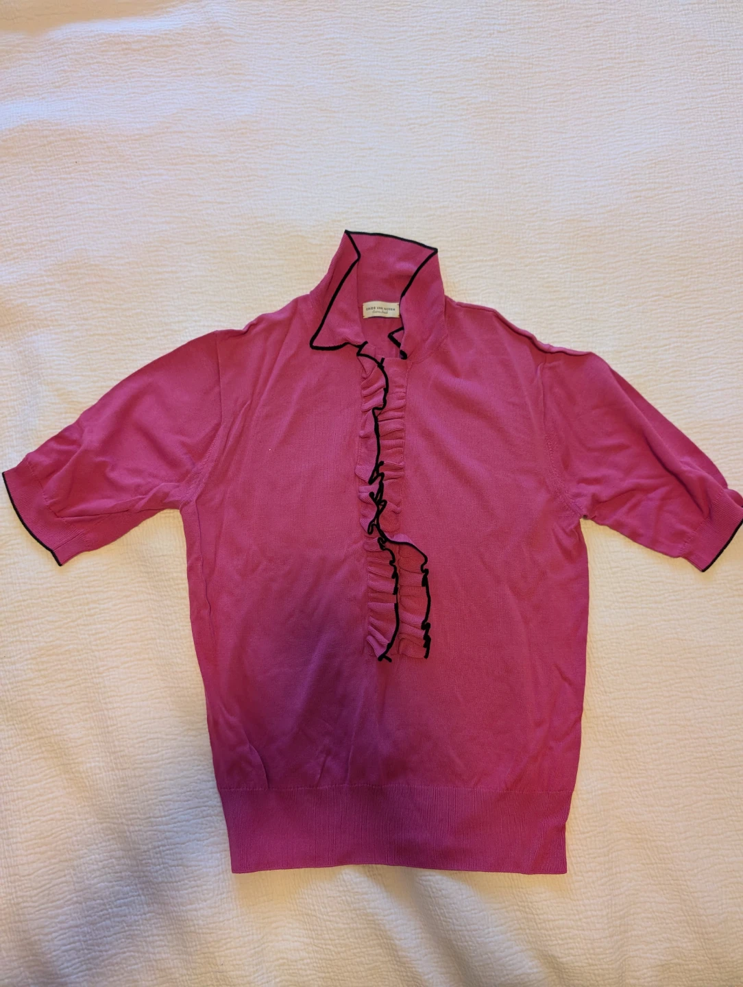 Dries Van Noten Pink Ruffle Knit Top - Extra Small - photo 4