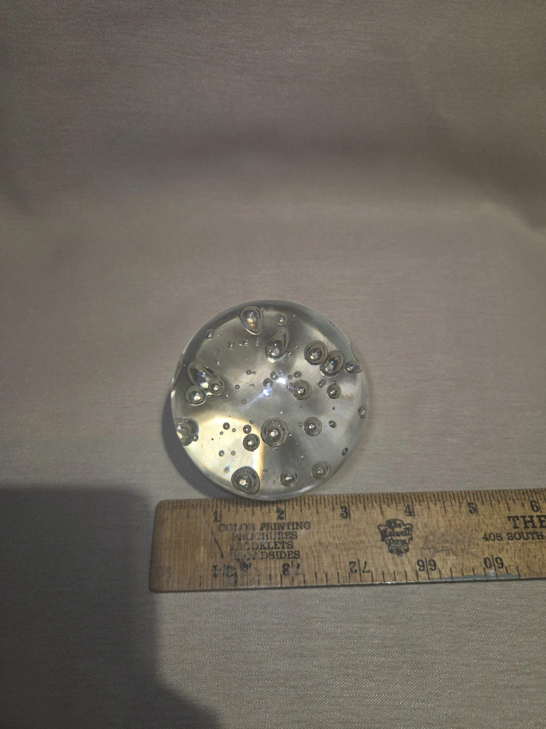 Clear Glass Paperweight with Bubbles - photo 2
