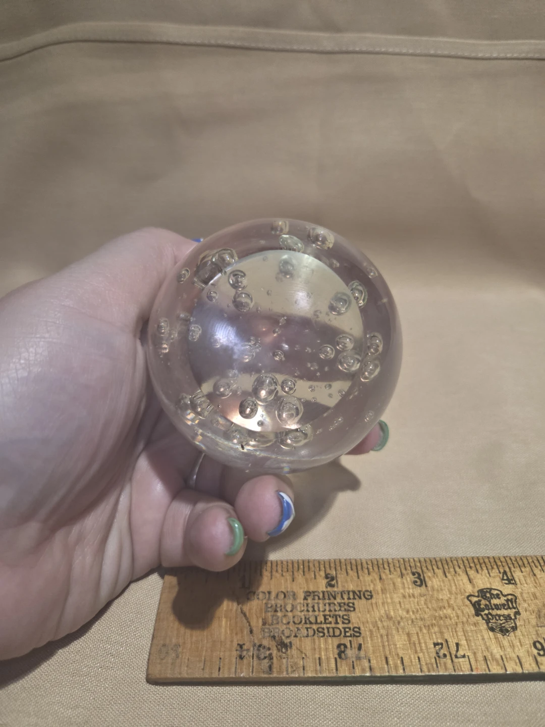 Clear Glass Paperweight with Bubbles - photo 3