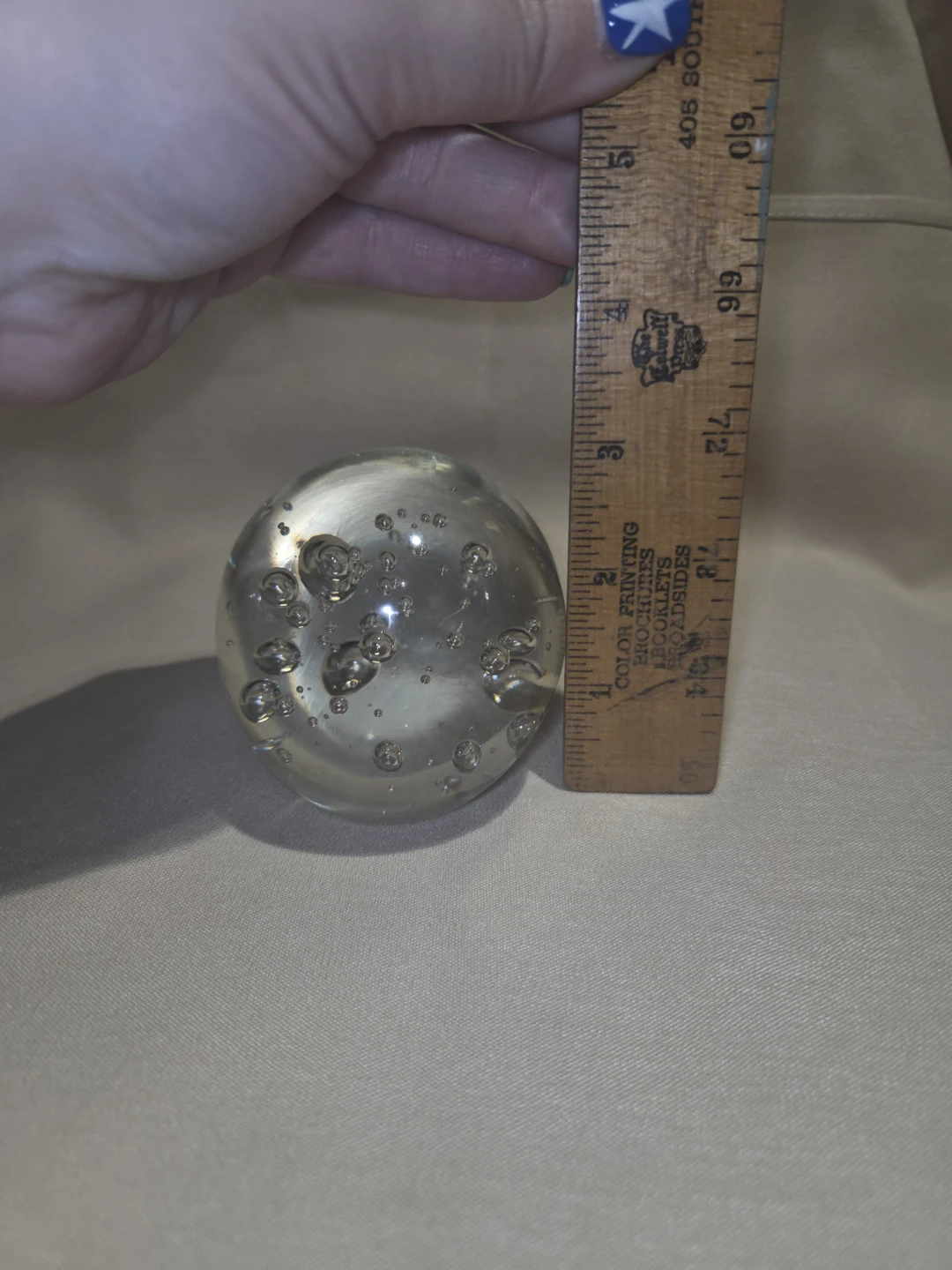 Clear Glass Paperweight with Bubbles - photo 4