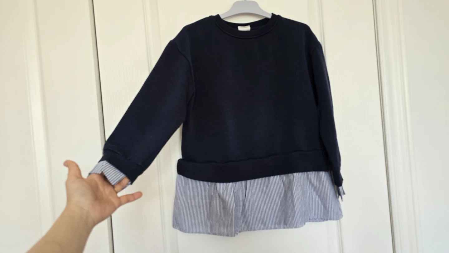 Zara Girls Sweat with Striped Layer Size 9Y - photo 2