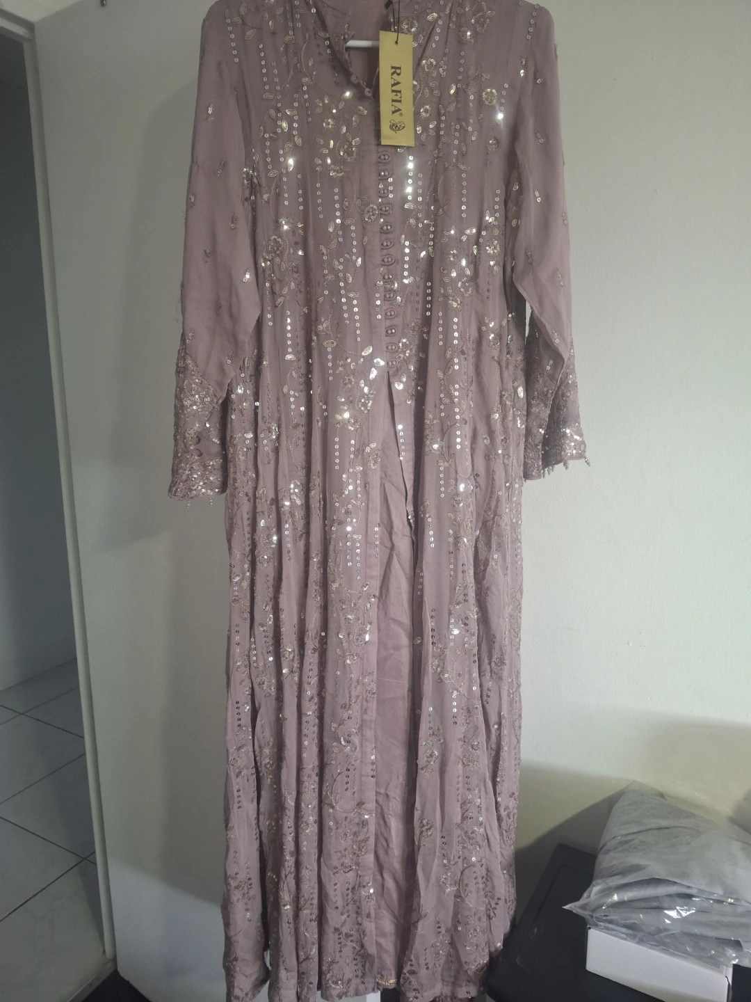 Rafia sequined women's long maxi  dress