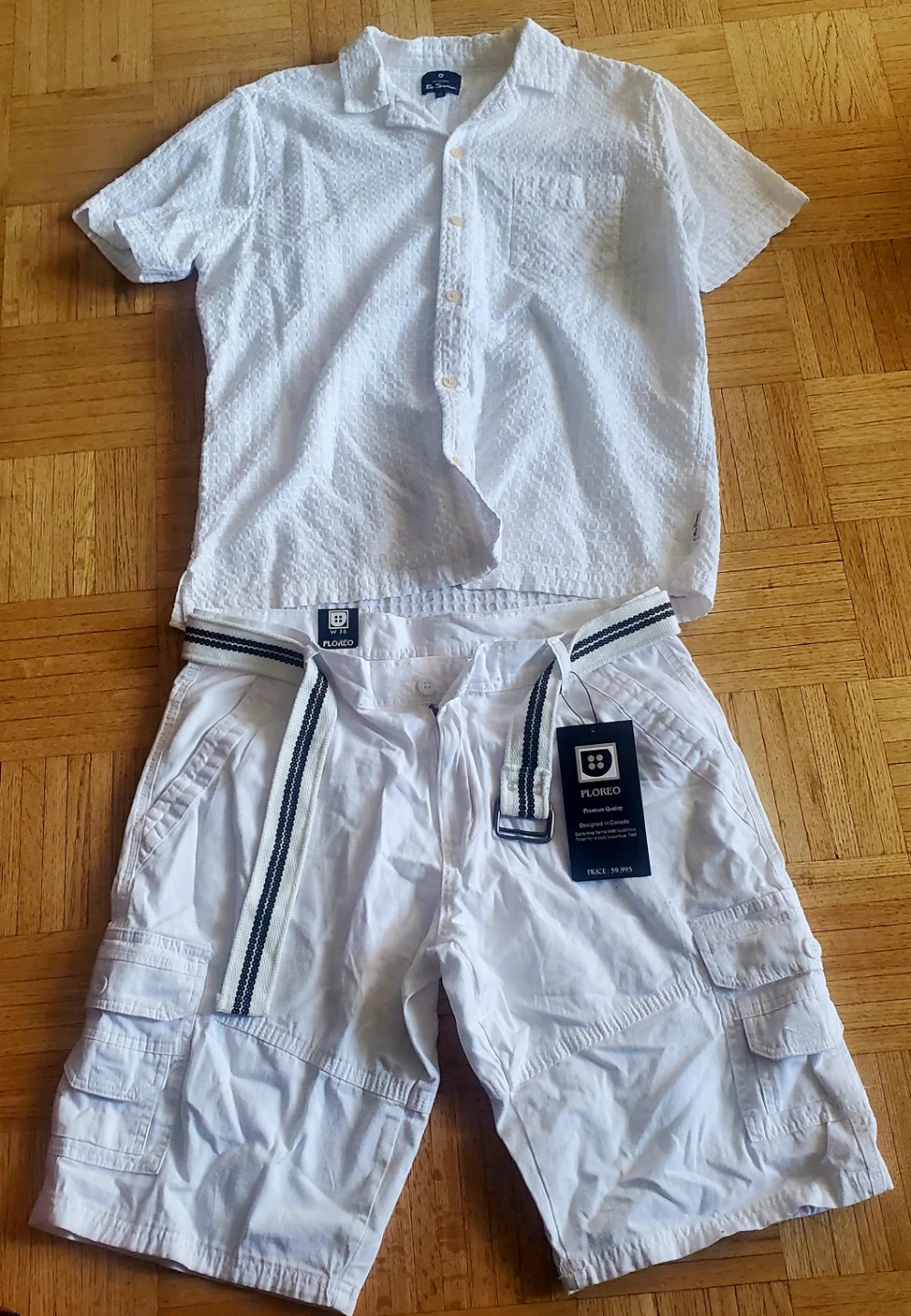 Plorea White Shorts and Shirt Set
