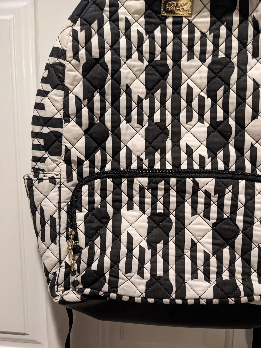 Betsey Johnson Black & White Quilted Backpack - photo 2