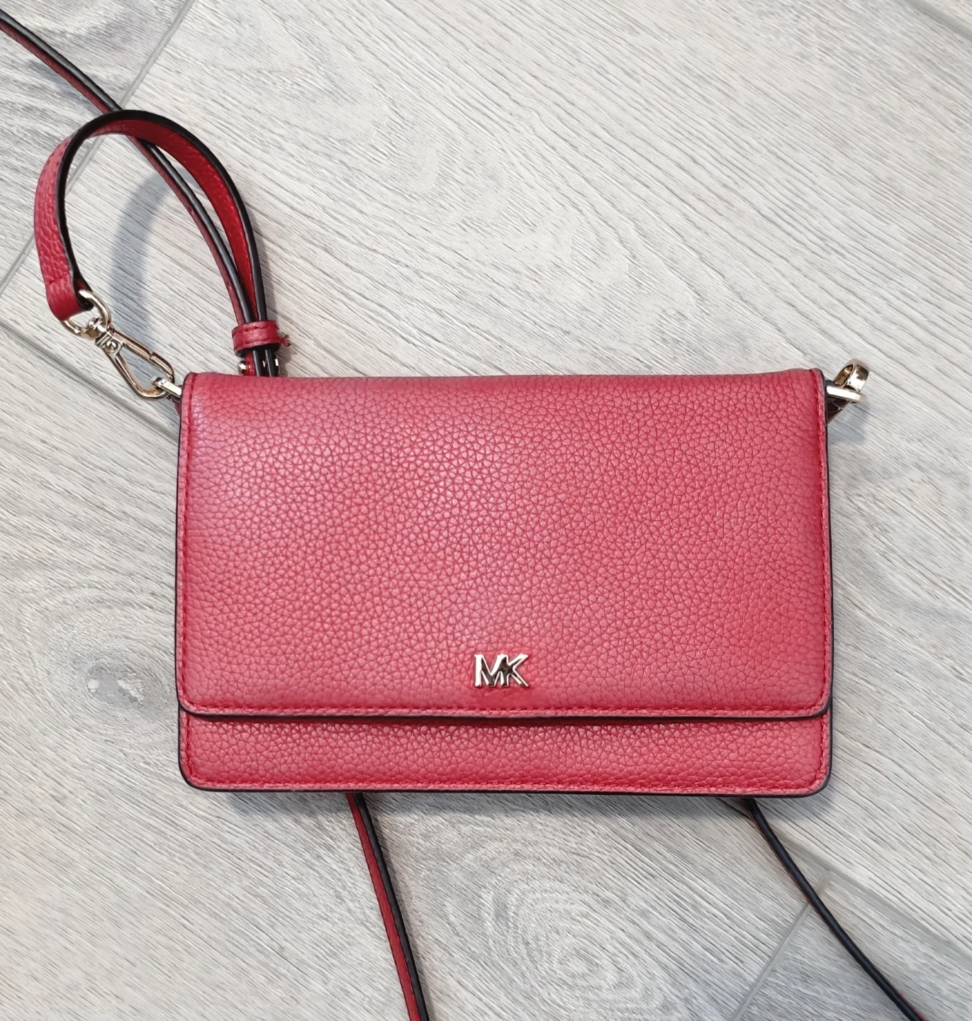 Michael Kors Red Leather Wallet/Crossbody