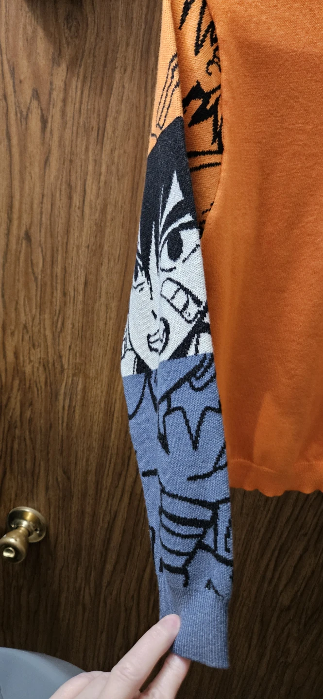 Anime Graphic Knit Sweater Orange - photo 3